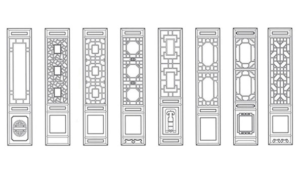 白塔喜迎门中式花格CAD设计图样式大全