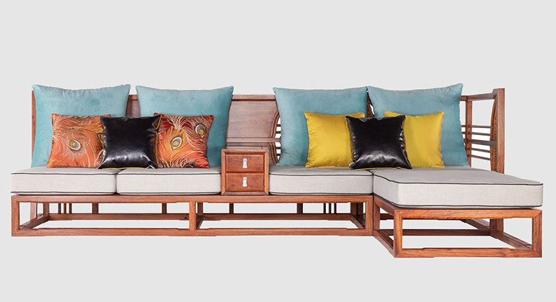 白塔中式家居装修实木沙发组合家具效果图